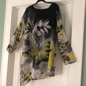 Alfani Black Print Tunic